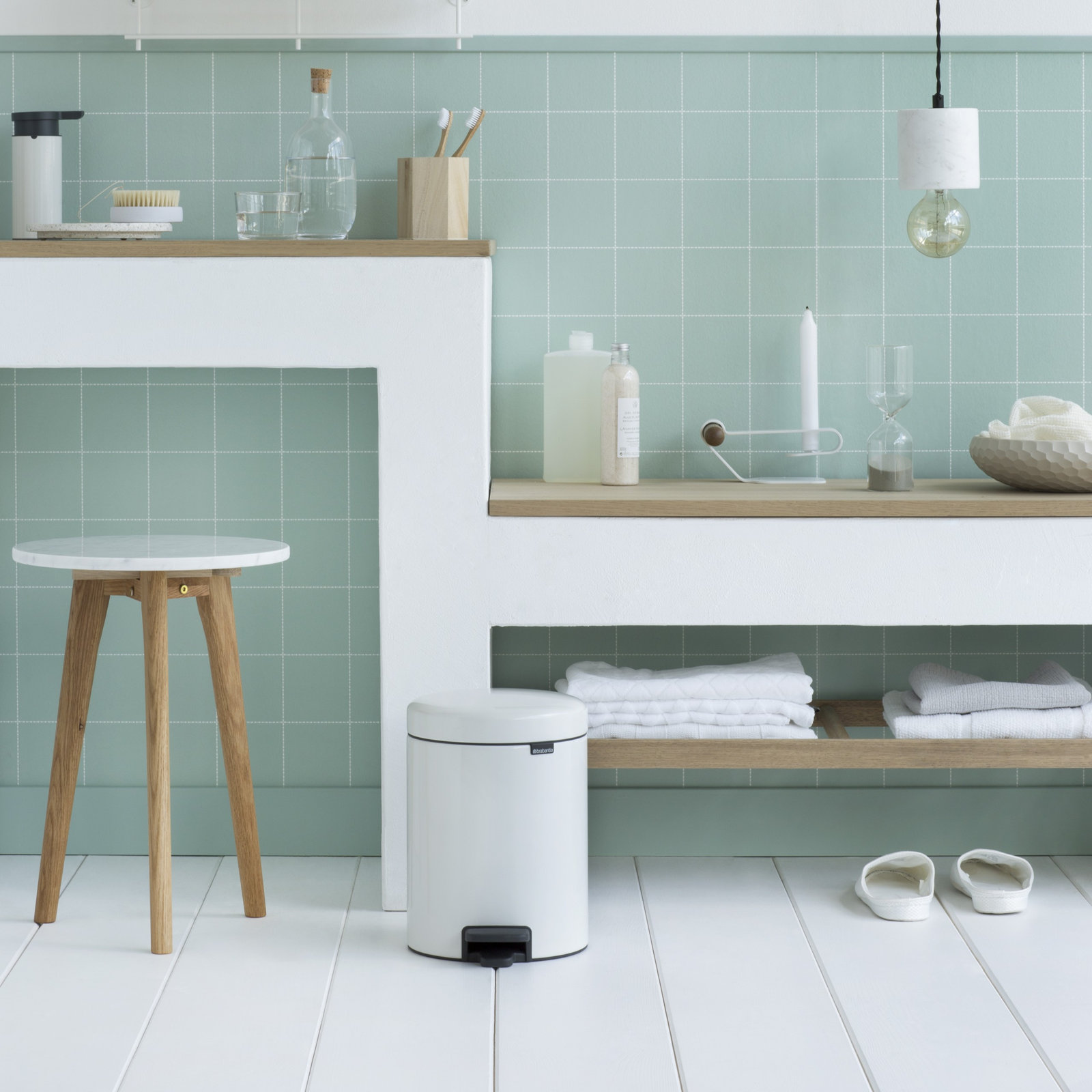 Brabantia Newicon 1.3gal Step-On Can, White