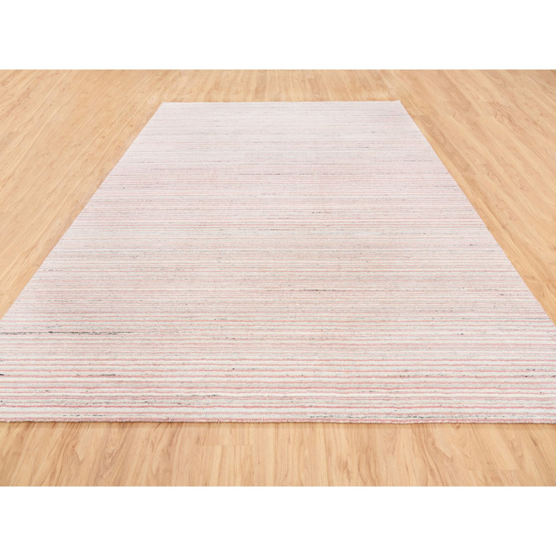 Tapis de style oriental moderne tissé à la main 9 pi 1 po x 12 pi ivoire et rouge corail 661E9D409991443A83F67A1AA4CB4B96