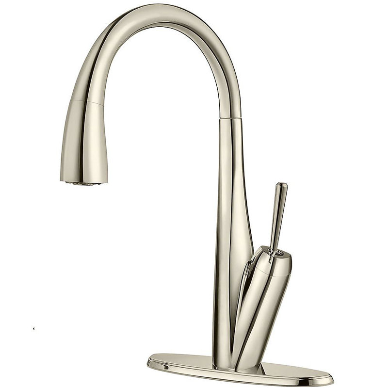 Zuri Pull-Down Single Handle Kitchen Faucet, Polished Nickel