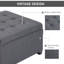 Fabric Upholstered Tufted Storage Ottoman - Flip Top Seat Lid, Metal Hinge, Eucalyptus Wood Frame