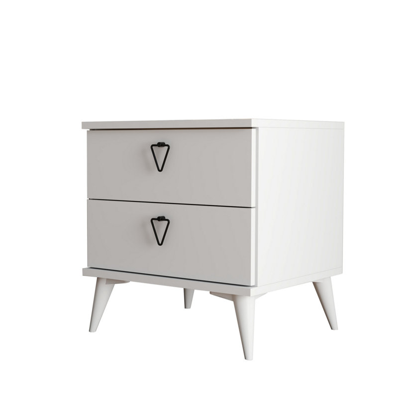 Wickenburg 52cm W Manufactured Wood Bedside Table, White