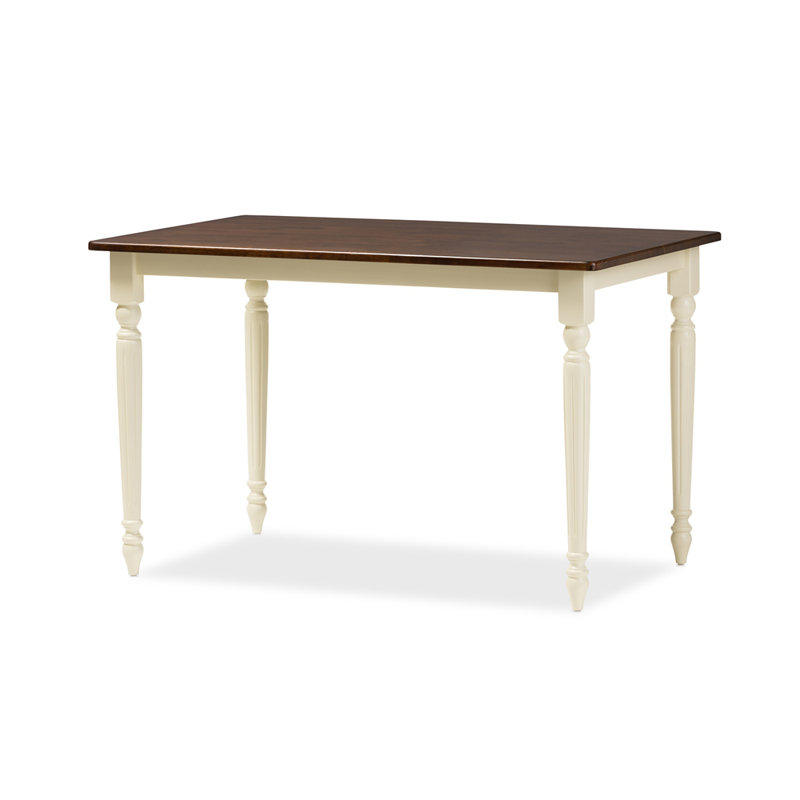 Altenburg Rubberwood and Cherry Rectangular Solid Wood Top with Solid Wood Base Dining Table