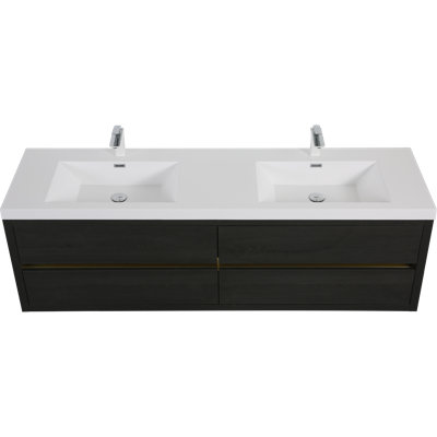 Meuble-lavabo flottant à fermeture en douceur