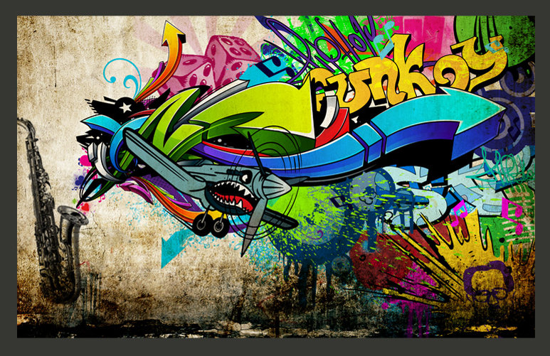 Funky- Graffiti 2.8m x 400cm Wallpaper