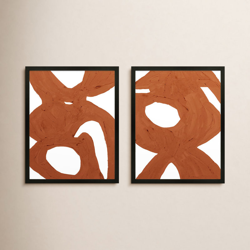 Goodall " Copper Harmony Set Of 2 " by Andrea Stokes 2 - Pieces, 20" H x 32" W, Black