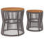Tables d'appoint de patio 2 pièces avec plateau en bois Bay Isle Home ™-779169915