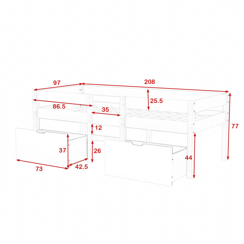 Avak Daybed, European Single (90 x 200cm)