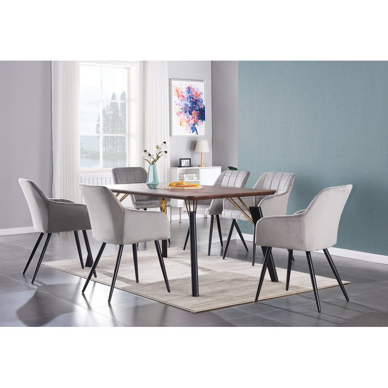 Yerres 6 -Person Dining Set, Brown, Light Grey