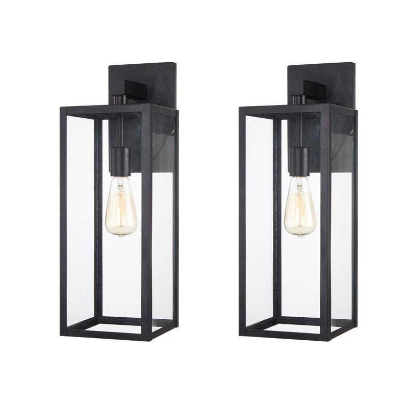 Lanterne murale d'extérieur 1 lumière Tornillo, Noir, H 21 po x l 7 po x P 8,47 po