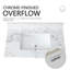 Comptoir de lavabo de salle de bain en pierre frittée blanche - 37 po x 22 po avec céramique encastrée rectangulaire et 3 trous de robinet pour meuble-lavabo Dreamy Blanc, lavabo, teinté, aspect classique-547195235