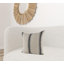 Housse de coussin à rayures beige et noire