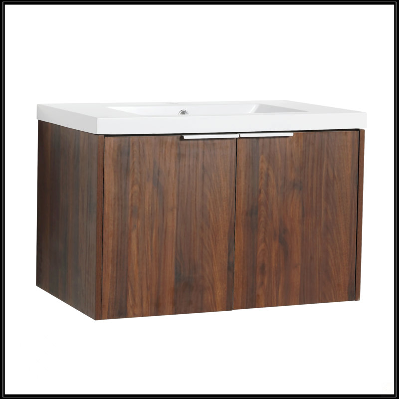Meuble-lavabo à fermeture en douceur avec lavabo, 30", Noyer de Californie