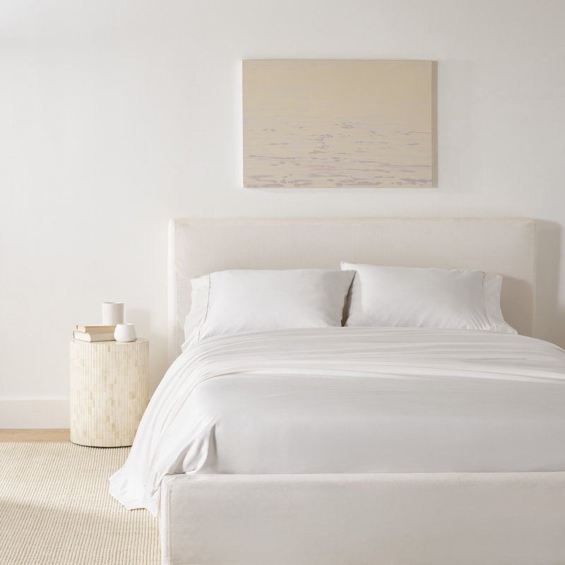 Ensemble de draps luxueux de quatre articles Eternal, Blanc, Ensemble de draps pour grand lit de 4 pièces