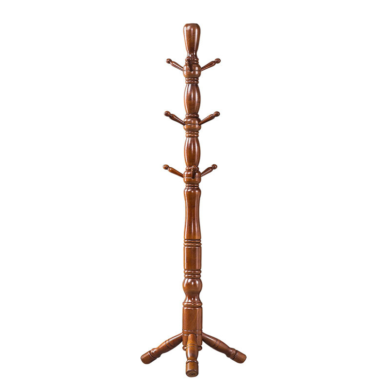 Solid Wood Freestanding 9 - Hook Coat Rack