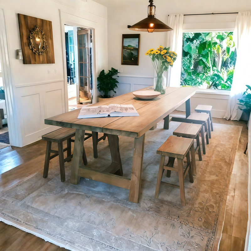 Rectangular Solid Wood Dining Tables, 29.5"H x 70.9"L x 31.5"W 
