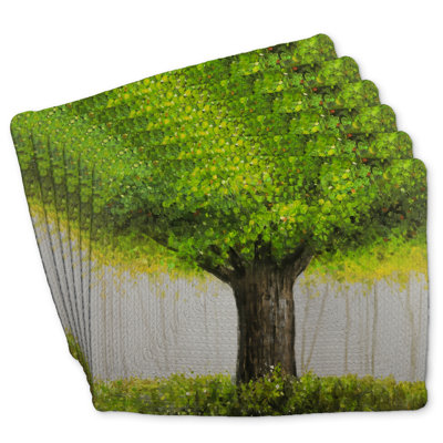 Braided Polyester Placemats Set of 6 - Big Green Tree Decor