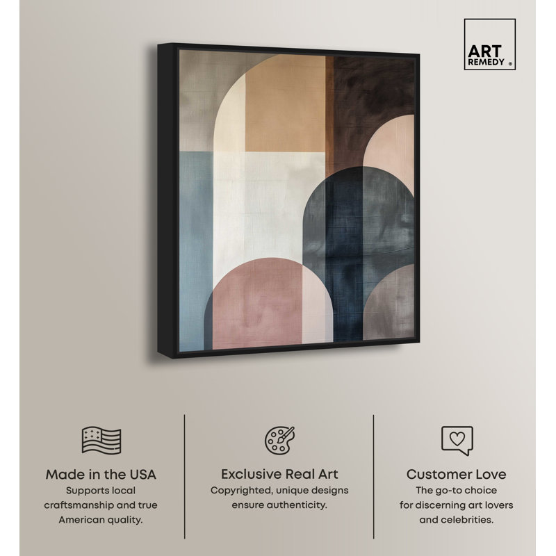 Abstract Geometric Canvas Print with Black Frame, 21" x 17"