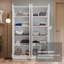 Armoire garde-robe avec garde-robe et garde-robe avec 4 portes et 10 tablettes utilitaires de 47 po Latitude Run®-1864406111