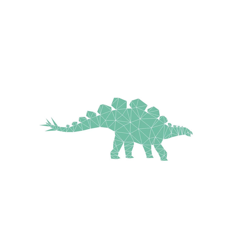 Geometric Dino Stegosaurus by Nouveau Prints - Wrapped Canvas Gallery-Wrapped Canvas Giclée