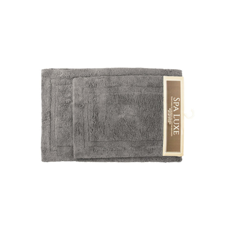 Redner Cotton Bath Rug, Steel Gray