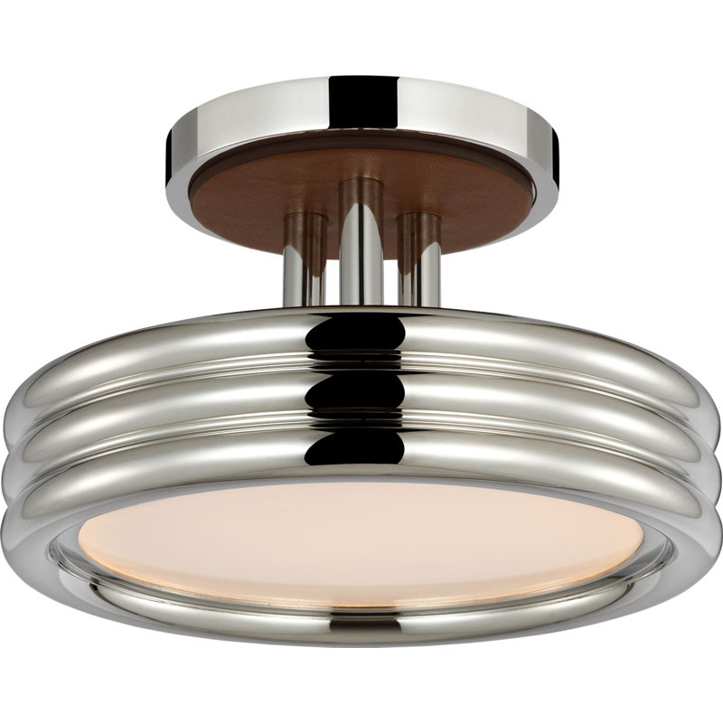 Hudson St. 8" Semi-Flush Mount, Polished Nickel