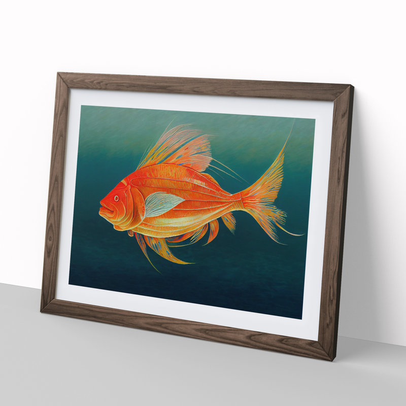 Fish Portrait Vol.4 - Framed Print, 25cm H x 34cm W x 2cm D, Walnut