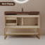 Meuble-lavabo 36 po avec lavabo en céramique - comptoir en pierre frittée, armoire en bois massif, 2 tiroirs à fermeture en douceur-129453341