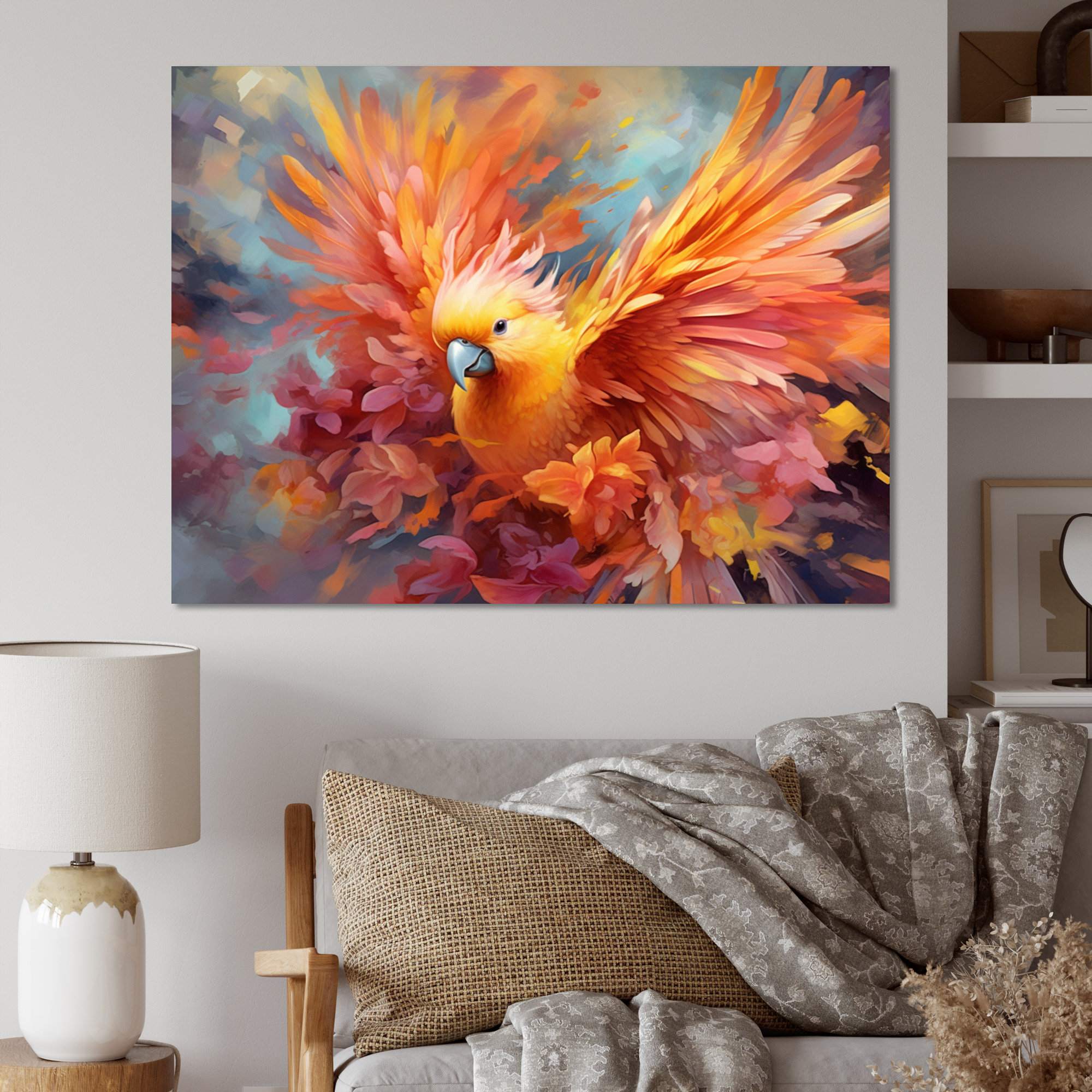 Large Parrot Living Space Soundproofing Ideas Reference: Bay Isle Home Tropical Parrot I Animals Wall Art Living