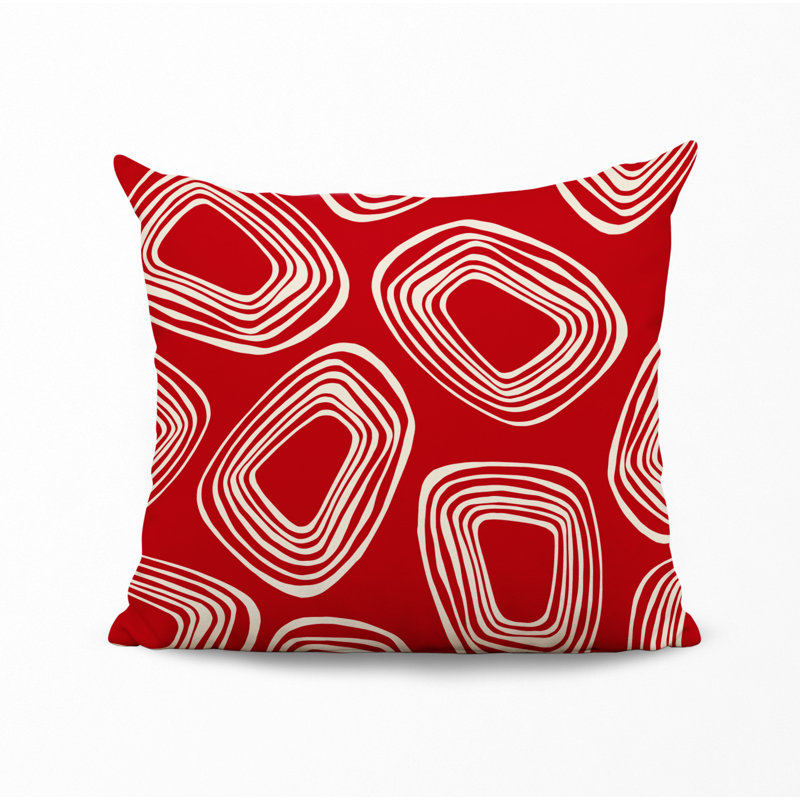 Housse et insert de coussin décoratif en polyester, L 15 po x H 15 po, Rouge