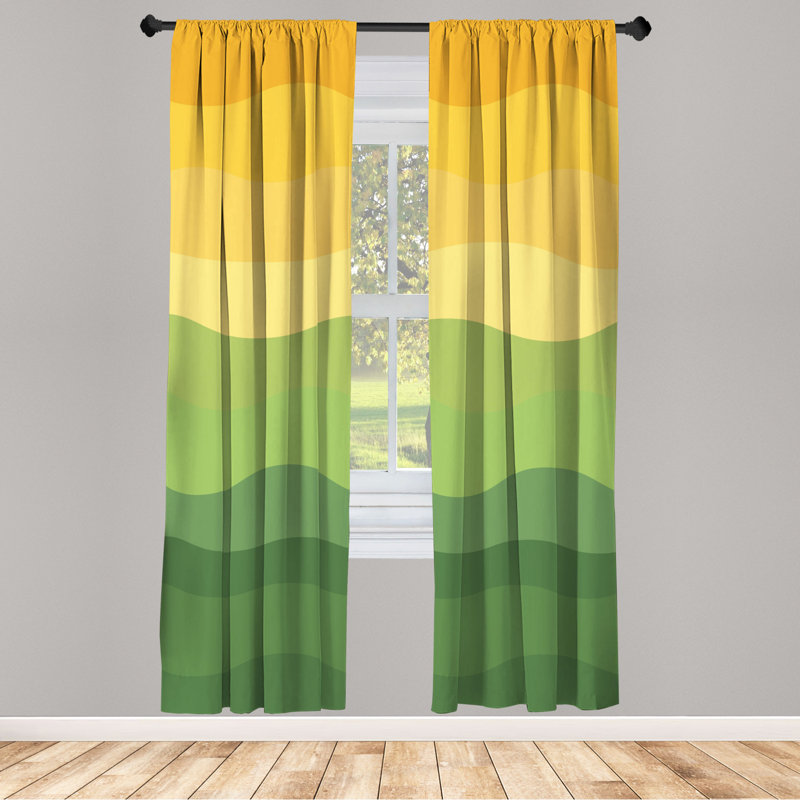 Microfiber Floral Semi-Sheer Rod Pocket Curtain Panels, 28" W x 84" L