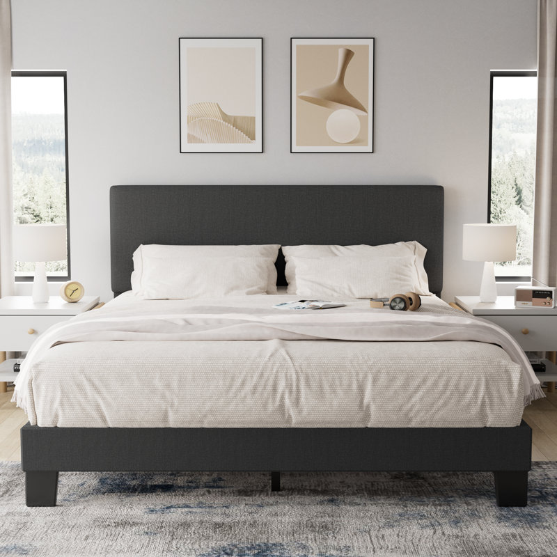 Issi Upholstered Bed, Full / Double, Dark Gray
