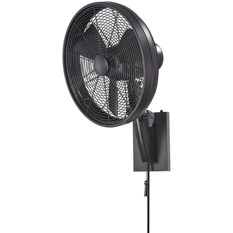Anywhere 15.5" Anywhere Oscillating Wall Mounted Fan, Matte Black