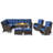 Dahlyla 8- Person Outdoor PE Wicker Sectional Seating Group with Fire Pit, Ottomans and Cushions-2088227351-2088227350