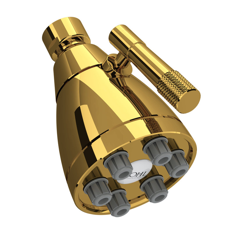 Graceline 3" Multi-Function Showerhead, Unlacquered Brass