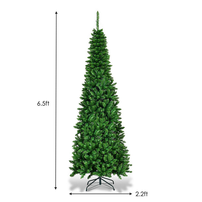 Arbre de noël artificiel pin vert, H 6,5 pi
