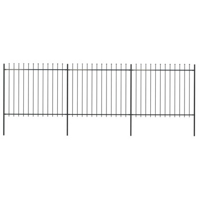Wellkamp Garden Fence Spear Top Steel Outdoor Panels Barrier Border Multi Sizes