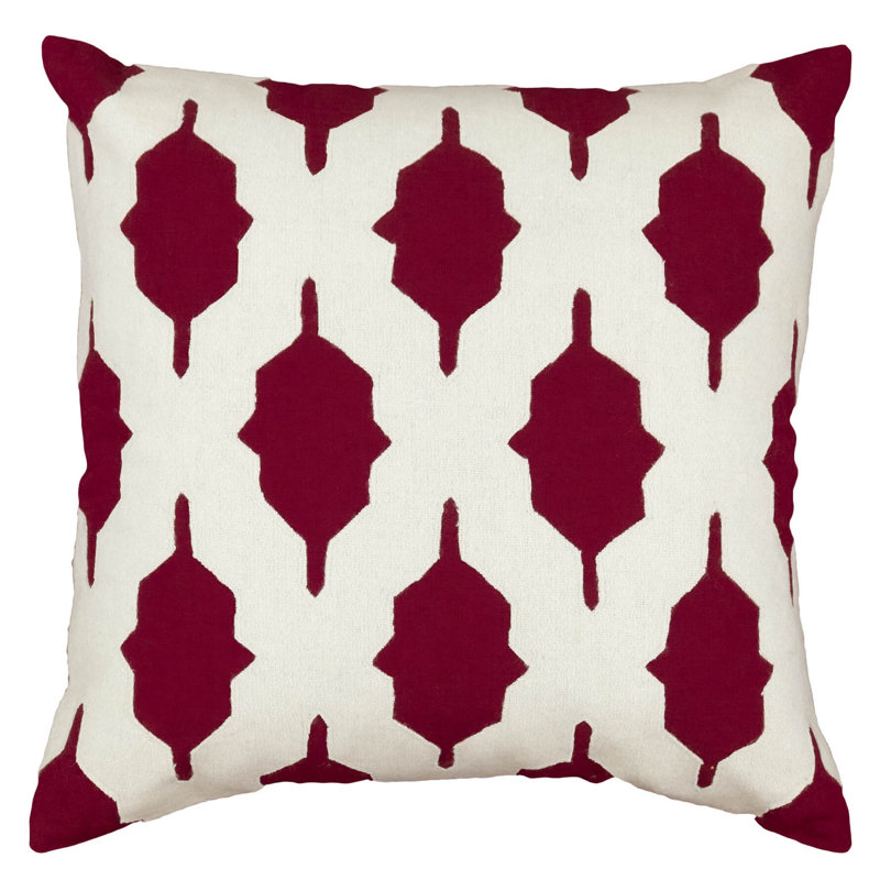 Appliqued Linen Throw Pillow