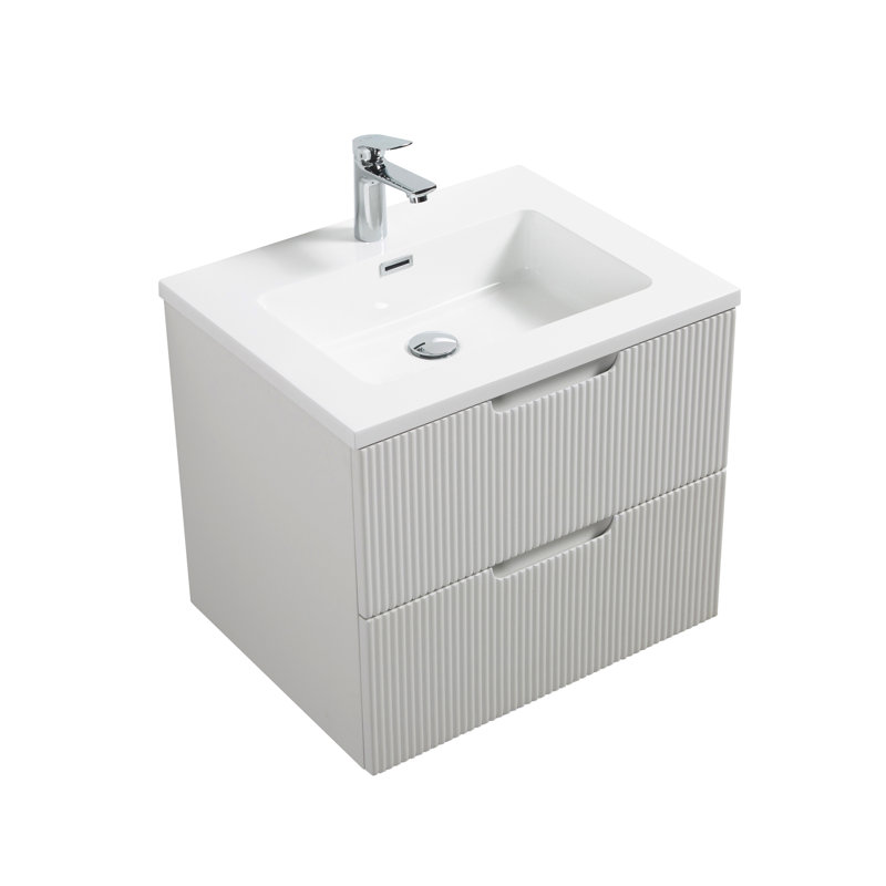 Minoru 23.5" Wall-Mounted Single Bathroom Vanity Set