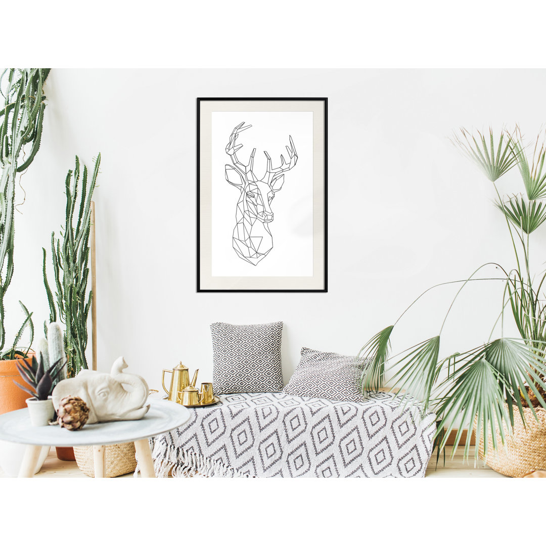 Gerahmtes Poster Minimalist Deer