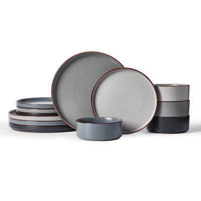 Bevery Handmade Stoneware Dinnerware Set 12 Piece - Service for 4