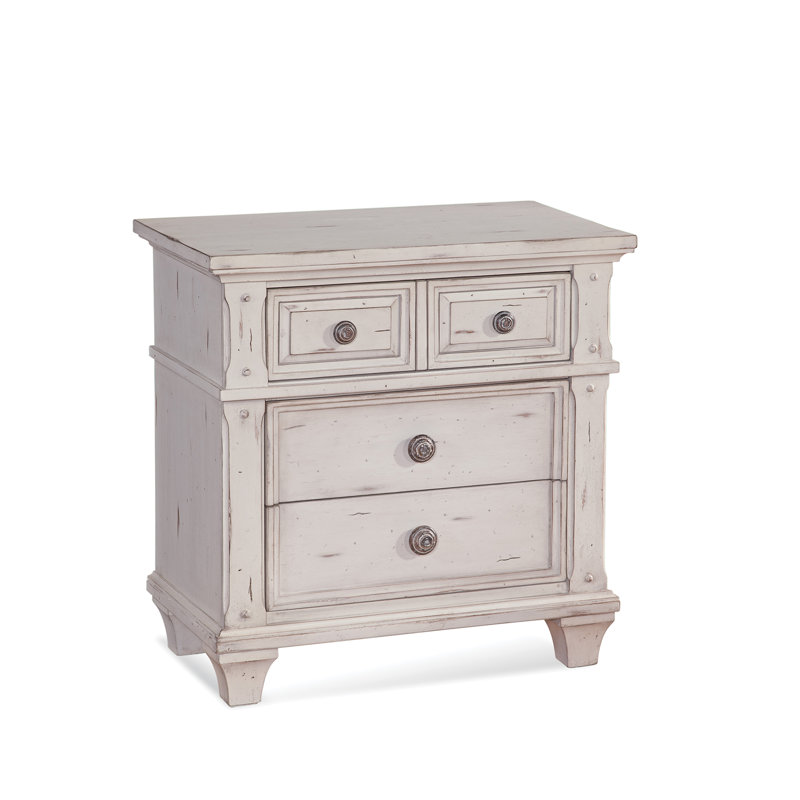 Edgartown 29'' W Solid Wood Nightstand, Antique White