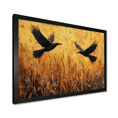 «Dark Crows In The Cornfield V» - oiseau, art mural