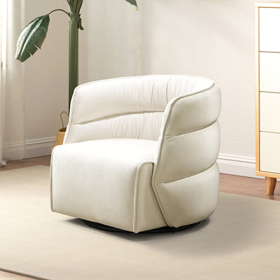 Fauteuil demi-tonneau pivotant en velours Amundsen