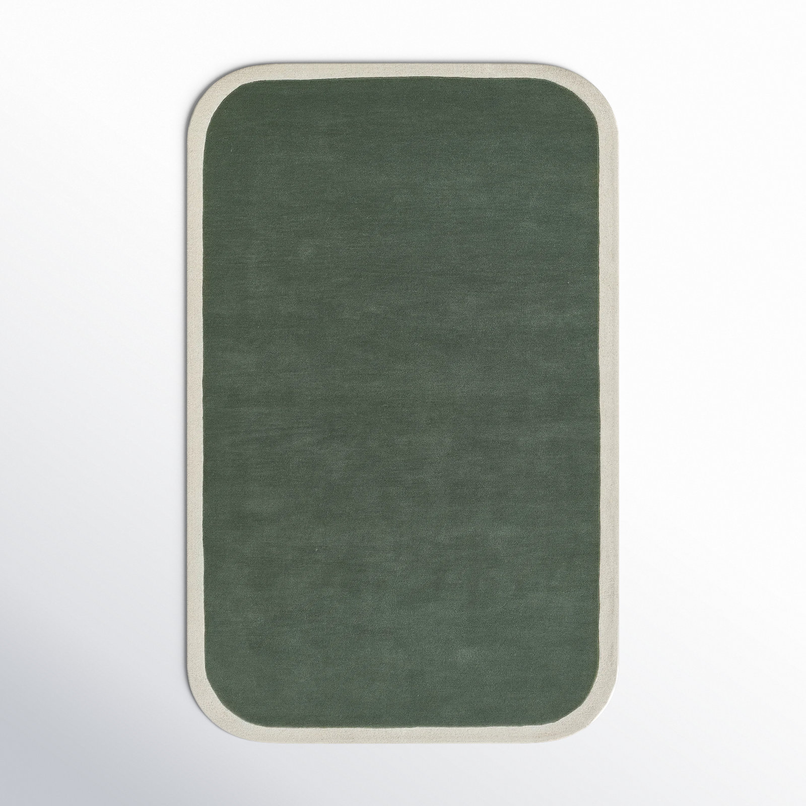 Hermione Green Beige Hand-Tufted Wool Rug, Rectangle 3'6" x 5'6"
