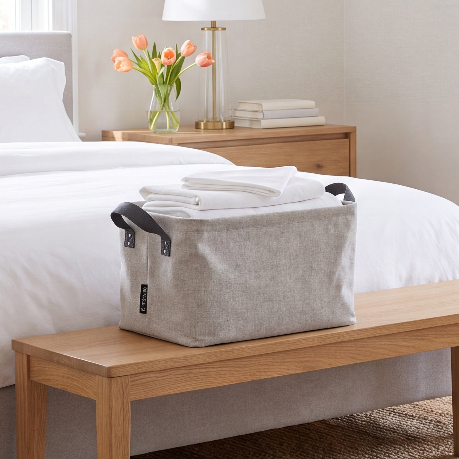 Brabantia 9.2 Gallon Foldable Laundry Basket, Gray