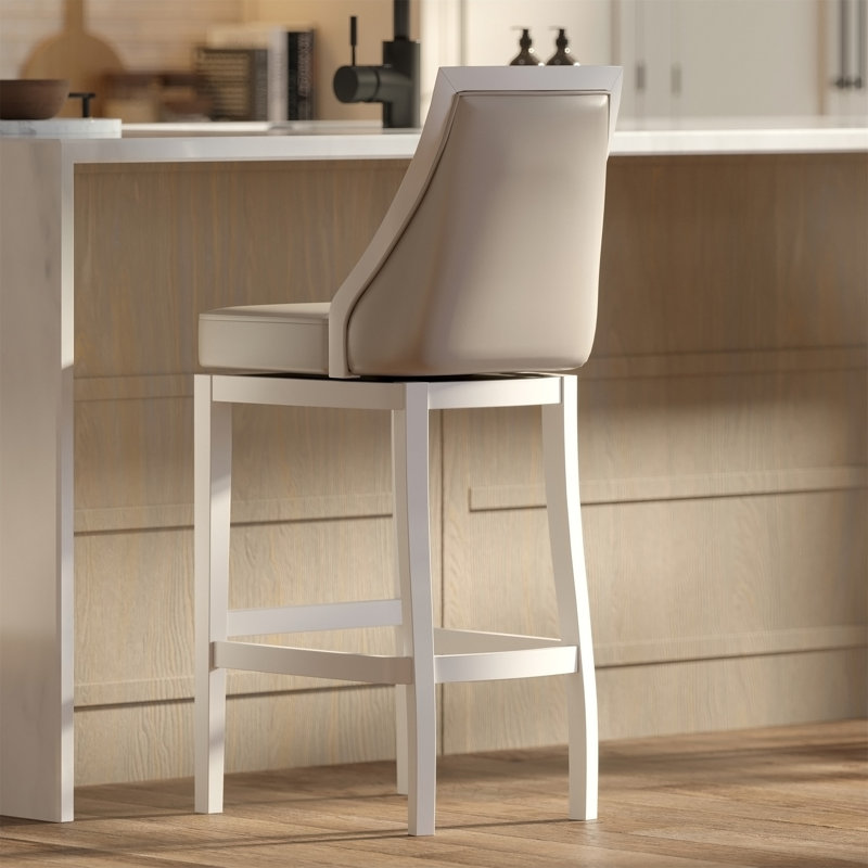 Tabouret de bar pivotant Ellis de 66 cm de hauteur avec dossier haut, 26
