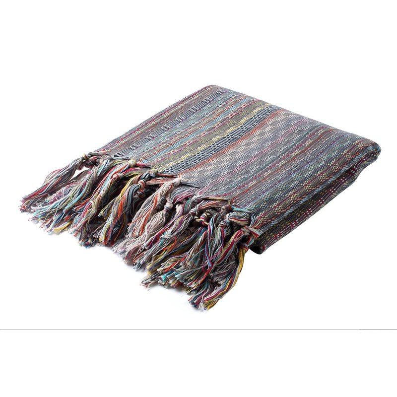 Luxullian Turkish Cotton Bohemian Bath Towel, Gray