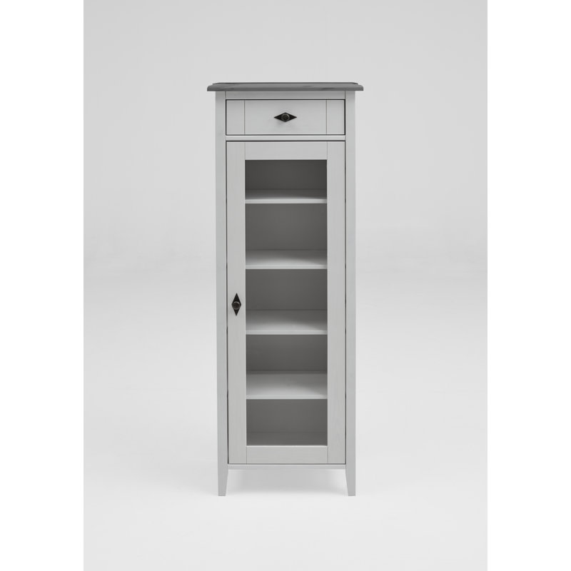 Mcgrew Linen Cabinet, White/Grey