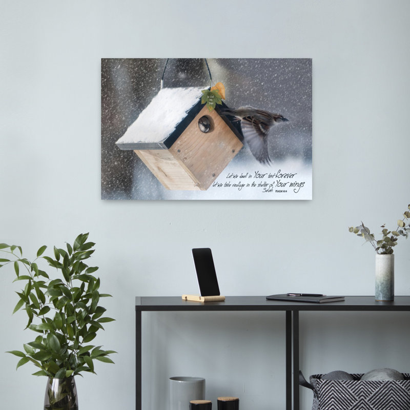 «Your Wings», oiseau contemporain, art floral, H 16 po x l 24 po