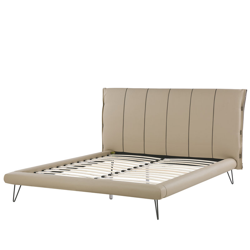Margie Upholstered Bed, Beige, European Kingsize (160 x 200 cm)